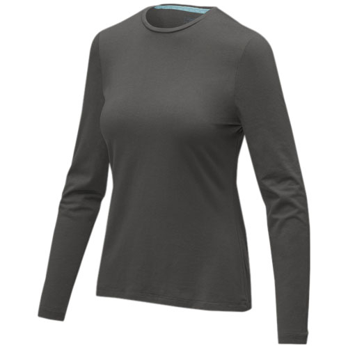 T-shirt coton bio publicitaire manches longues femmes 200g PONOKA Gris storm